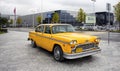 Yellow, old, vintage taxi car Royalty Free Stock Photo