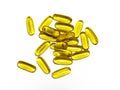 Yellow omega pills Royalty Free Stock Photo