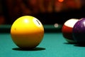 Yellow one, pool billard ball