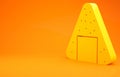 Yellow Onigiri icon isolated on orange background. Japanese food. 3d illustration 3D render