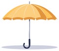 Yellow open umbrella with a black handle, rain protection concept Royalty Free Stock Photo