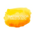Yellow - orange abstract aquarelle background. Hand drawn watercolor stains, splashes.