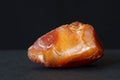 Yellow orange amber mineral isolated