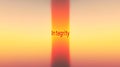 Yellow and orange background with the word integrity written in red Royalty Free Stock Photo