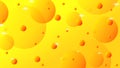 Yellow and orange balls on a yellow background. A beautiful, multi-colored abstraction with balloons and stars Royalty Free Stock Photo