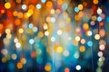 Yellow and orange blurred lights with bokeh effect. ÃÂ¡olorful festive bokeh in New Year or Christmas style, concept background. Royalty Free Stock Photo