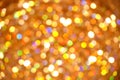 Yellow and orange bokeh background . Yellow bokeh from natural . Christmas light background. Holiday glowing backdrop. Defocused B Royalty Free Stock Photo