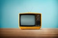 Yellow Orange color old vintage retro Television