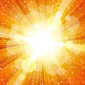 Yellow and orange colorful burst of light with Royalty Free Stock Photo