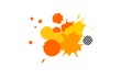 yellow orange drop ink splash splatter color grunge graphic style Royalty Free Stock Photo