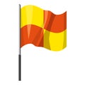 Yellow and orange flag with flagpole icon Royalty Free Stock Photo