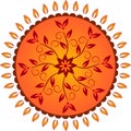 Yellow and Orange Flower Sun Decorative Vector Royalty Free Stock Photo