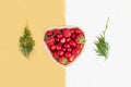 Fresh cherries and red ripe strawberries on a white plate Royalty Free Stock Photo