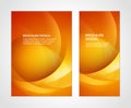Yellow orange gradient abstract curved wave soft flow smooth brochure design template set vector