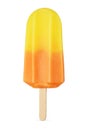 Yellow and orange ice cream popsicle isolated on white Royalty Free Stock Photo