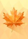 Yellow orange low poly maple leaf Royalty Free Stock Photo