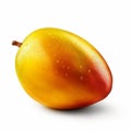 Vibrant 3d Render Of Ripe Mango With Water Drops On White Background Royalty Free Stock Photo