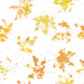 Yellow orange maple leaves imprints seamless pattern on white background Royalty Free Stock Photo