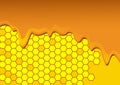 Yellow and orange pattern with honeycomb and honey drips Royalty Free Stock Photo