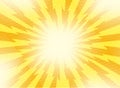 Yellow and orange pop art retro background with exploding rays o