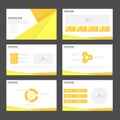 Yellow orange presentation templates Infographic elements flat design set for brochure flyer leaflet