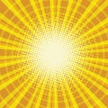 Yellow orange rays pop art retro vintage background Royalty Free Stock Photo