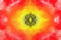 Yellow Orange Red and black mandala Royalty Free Stock Photo