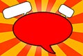 Speech Bubbles Yellow Orange Sun Burst Retro Royalty Free Stock Photo