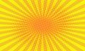 Yellow orange sunny pop art retro rays dots background. Royalty Free Stock Photo