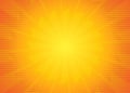 Yellow orange sun pop art retro rays background