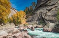 Autumn scene on riverside