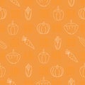 Yellow and orange vegetables, seamless pattern