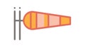Yellow & Orange Wind Sock: Airfield Wind Speed Indicator, vector design Generative AI Royalty Free Stock Photo