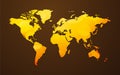 Yellow orange world map