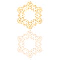 Yellow Ornamental Mandalas Set isolated on White