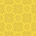 Yellow Ornamental Seamless Line Pattern