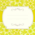 Yellow ornamented card with floral pattern