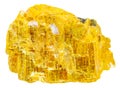 Yellow orpiment rock isolated