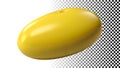 Yellow oval, rounded shape, simple form, and geometric figure png transparent image Generative AI