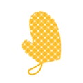 Yellow Oven Mitt Icon Vector Illustration