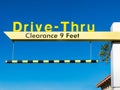 Yellow Overhead McDonald's Drive-Thru Sign Royalty Free Stock Photo