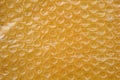 Yellow packaging with air bubbles background Royalty Free Stock Photo