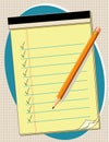 Yellow Pad Checklist, Pencil Royalty Free Stock Photo