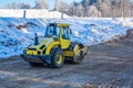 Yellow Padfoot Roller Compactor Royalty Free Stock Photo
