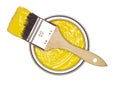 Yellow Paint can with brush