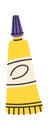 Yellow paint tube hand drawn Royalty Free Stock Photo