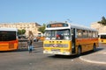 Yellow painted public transport bus