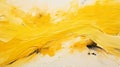 Expressive Impasto Painting: Butter Yellow Abstract On Canvas
