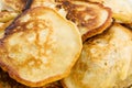 Yellow pankakes background Royalty Free Stock Photo