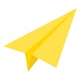 Yellow paper airplane icon, vector illustration Royalty Free Stock Photo